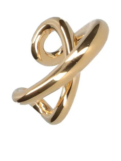 Charlotte Chesnais Initial Crossed Gold-tone Ear Cuff Earings