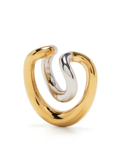 Charlotte Chesnais Initial Two-tone Ear Cuff In Gold