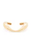 Charlotte Chesnais Lips Curved Cuff Bracelet In Gold Vermeil In Gold