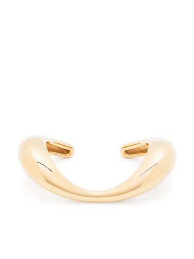 Charlotte Chesnais Lips Curved Cuff Bracelet In Gold Vermeil