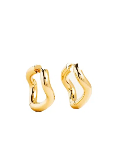 Charlotte Chesnais Logo Earrings In Yellow