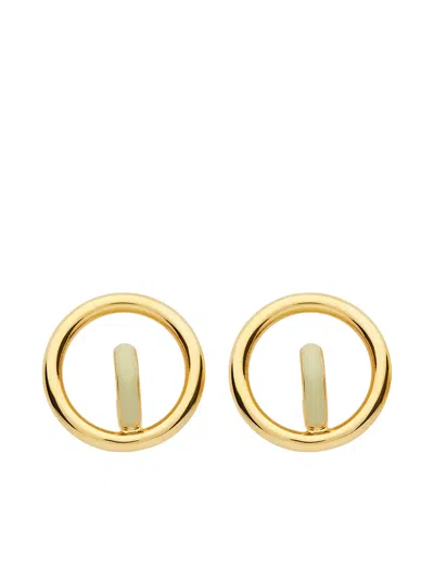 Charlotte Chesnais Saturn Blow Earrings In Gold