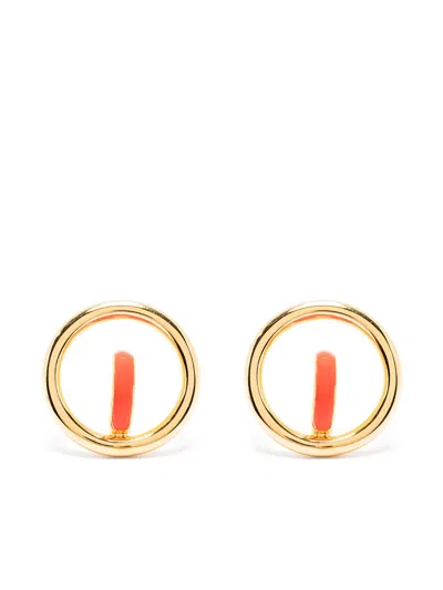 Charlotte Chesnais Saturn Blow Medium Earrings In Gold
