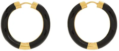 Charlotte Chesnais Ssense Exclusive Gold & Black Wave Earrings