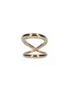 Charlotte Chesnais Double-band Gold Ring With X-shaped Crossbar In Gold
