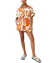 Charlotte Green 2pc Linen-blend Shirt & Short Set