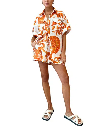 CHARLOTTE GREEN CHARLOTTE GREEN 2PC LINEN-BLEND SHIRT & SHORT SET