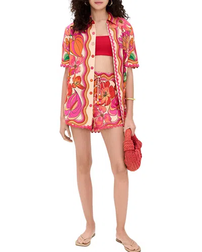 Charlotte Green 2pc Shirt & Short Set In Red