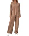 Charlotte Green 2pc Sweater & Pant Combo In Brown