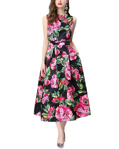 Charlotte Green Elaine Midi Dress In Multi