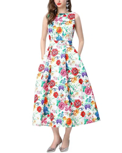 Charlotte Green Elaine Midi Dress In Multi