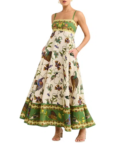 Charlotte Green Maxi Dress In Brown