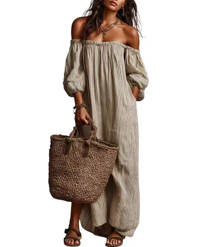 Charlotte Green Maxi Dress In Brown