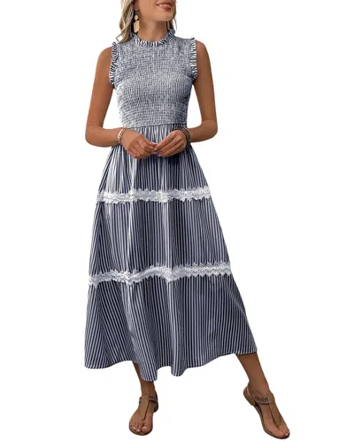 Charlotte Green Midi Dress In Gray