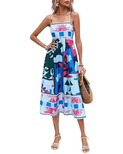 Charlotte Green Midi Dress In Blue