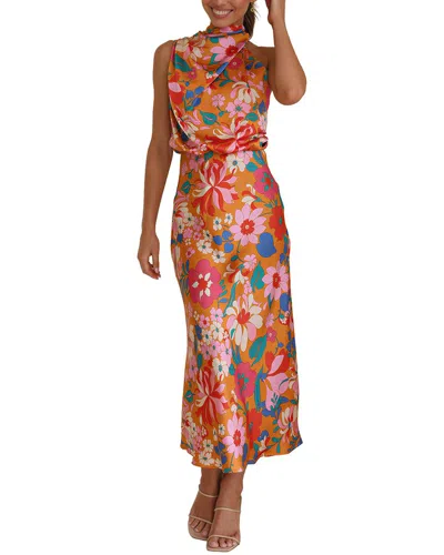 Charlotte Green Midi Dress In Multi