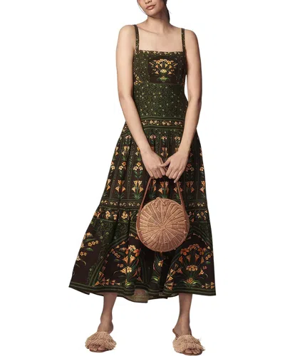 Charlotte Green Midi Dress In Black