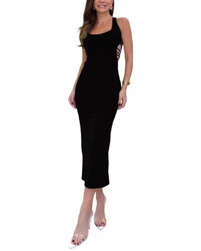 Charlotte Green Midi Dress In Black