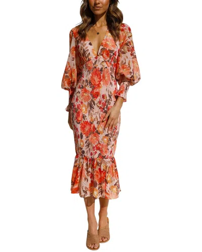 Charlotte Green Midi Dress In Multi