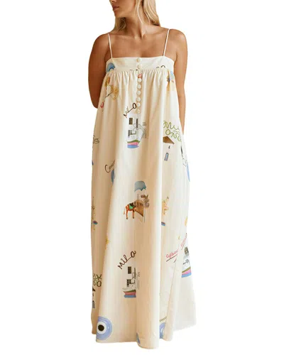Charlotte Green Midi Dress In Nude