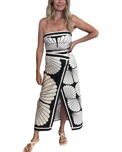 Charlotte Green Midi Dress In White