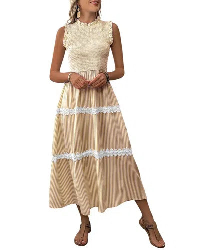 Charlotte Green Midi Dress In Neutral