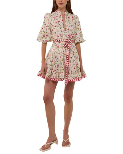 Charlotte Green Mini Dress In White