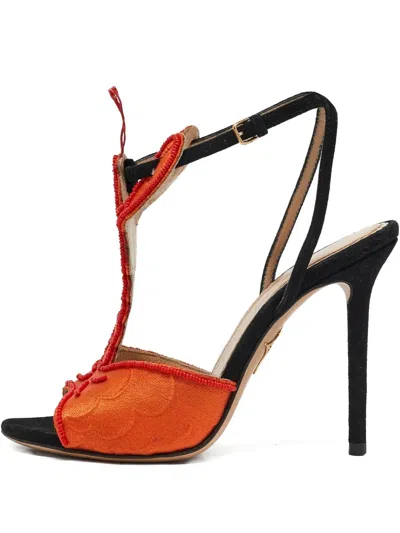 Pre-owned Charlotte Olympia 100mm Embroidered-design Sandals