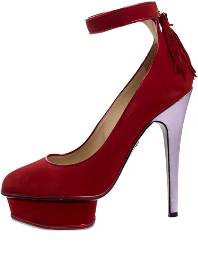 Pre-owned Charlotte Olympia 140mm Kiss Me Dolores! Pumps In Red
