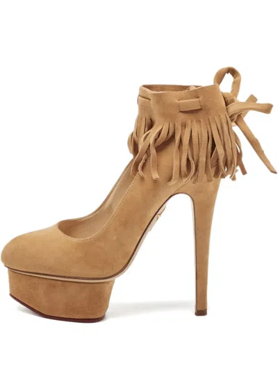 Pre-owned Charlotte Olympia 140mm Suede Heeled Pumps