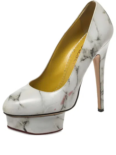 Pre-owned Charlotte Olympia 145mm Dolly Pumps In Gray