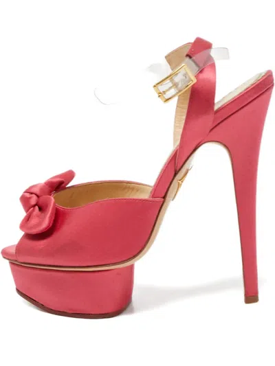 Pre-owned Charlotte Olympia 145mm Leather Heeled Sandals In Pink