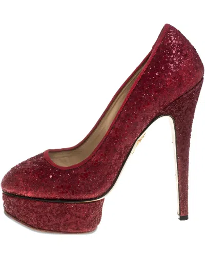 Pre-owned Charlotte Olympia 145mm  Priscilla Pumps In Red