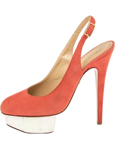 Pre-owned Charlotte Olympia 2024 150mm Dolly Pumps In Orange