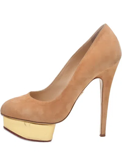 Pre-owned Charlotte Olympia 2024  Dolly Platform Suede Pumps