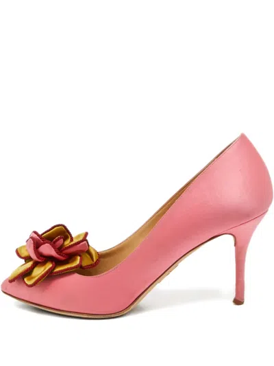 Pre-owned Charlotte Olympia 85mm Flower-embellished Heeled Pumps