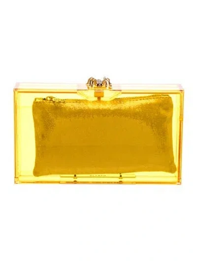 Pre-owned Charlotte Olympia Acrylic Clutch In Clear/orange