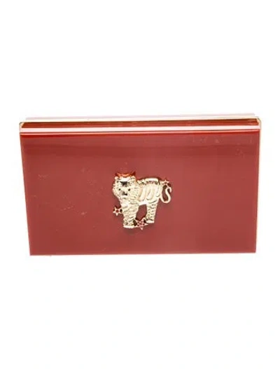 Pre-owned Charlotte Olympia Acrylic Clutch In Red