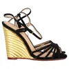 Charlotte Olympia Ankle Strap Sandals In Black Suede In Black