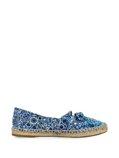 Pre-owned Charlotte Olympia Bandana Bow Espadrilles In Blue