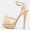 Charlotte Olympia Bege Mesh And Fabric Pomeline Platform Sandals In Sand