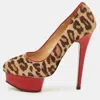 Charlotte Olympia Brown Leopard Print Calf Hair Polly Platform Pumps In Multi
