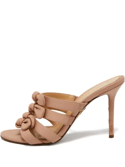 Pre-owned Charlotte Olympia Bow Leather Sandals In Pink
