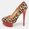Charlotte Olympia Brown Leopard Print Calf Hair Polly Platform Pumps In Multi