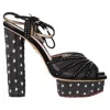 Charlotte Olympia Cactus Sandal Heels In Black Suede