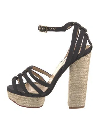 Pre-owned Charlotte Olympia Canvas Espadrilles In Black