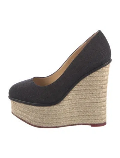 Pre-owned Charlotte Olympia Canvas Pumps In Black