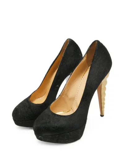 Pre-owned Charlotte Olympia Debbie Platform Pumps In Black