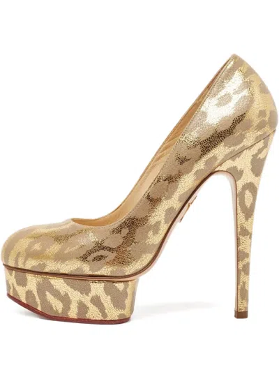 Pre-owned Charlotte Olympia Dolly Platform Leopard Pumps In Yellow