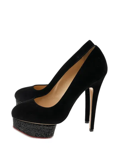 Pre-owned Charlotte Olympia Dolly Platform Pumps In Black